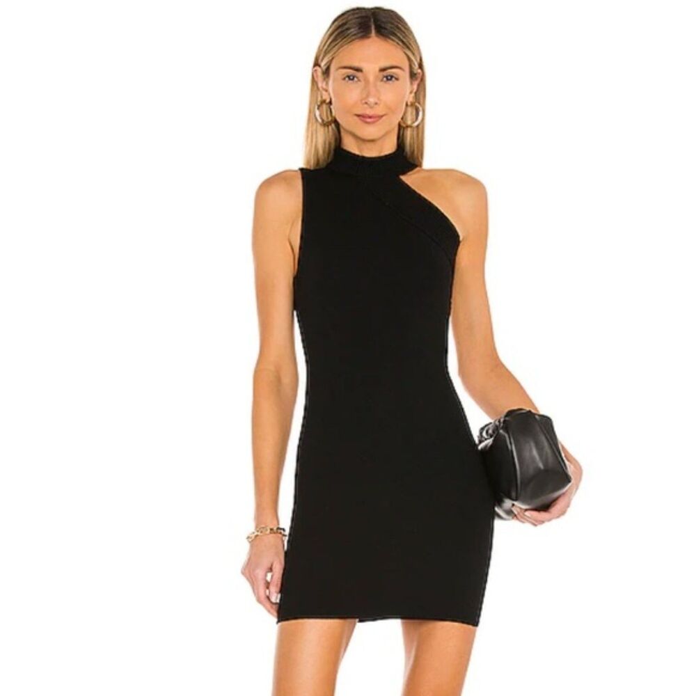 Alice + Olivia Kiki Cut Out Sleeveless Black Mini Dress Size Large